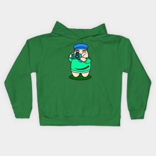 Cute cartoon cameraman - colour Kids Hoodie